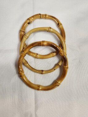 Set of 3 Natural Bamboo Bangle Bracelets